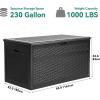 imageYITAHOME 100 Gallon Outdoor Storage Box Large Water Resistant Resin Deck Box Indoor Outdoor Lockable Storage Container for Patio Garden Cushions Tools Equipment TaupeBlack