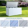 imageYITAHOME 100 Gallon Outdoor Storage Box Large Water Resistant Resin Deck Box Indoor Outdoor Lockable Storage Container for Patio Garden Cushions Tools Equipment TaupeWhite
