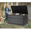 imageYITAHOME 100 Gallon Outdoor Storage Box Large Water Resistant Resin Deck Box Indoor Outdoor Lockable Storage Container for Patio Garden Cushions Tools Equipment TaupeBlack