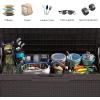 imageYITAHOME 100 Gallon Outdoor Storage Box Large Water Resistant Resin Deck Box Indoor Outdoor Lockable Storage Container for Patio Garden Cushions Tools Equipment TaupeDark Brown
