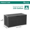 imageYITAHOME 100 Gallon Outdoor Storage Box Large Water Resistant Resin Deck Box Indoor Outdoor Lockable Storage Container for Patio Garden Cushions Tools Equipment TaupeBlack