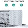 imageYITAHOME 100 Gallon Outdoor Storage Box Large Water Resistant Resin Deck Box Indoor Outdoor Lockable Storage Container for Patio Garden Cushions Tools Equipment TaupeWhite