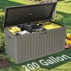imageYITAHOME 100 Gallon Outdoor Storage Box Large Water Resistant Resin Deck Box Indoor Outdoor Lockable Storage Container for Patio Garden Cushions Tools Equipment TaupeLight Brown