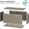 imageYITAHOME 100 Gallon Outdoor Storage Box Large Water Resistant Resin Deck Box Indoor Outdoor Lockable Storage Container for Patio Garden Cushions Tools Equipment TaupeBrown