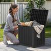 imageYITAHOME 100 Gallon Outdoor Storage Box Large Water Resistant Resin Deck Box Indoor Outdoor Lockable Storage Container for Patio Garden Cushions Tools Equipment TaupeBlack