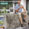 imageYITAHOME 100 Gallon Outdoor Storage Box Large Water Resistant Resin Deck Box Indoor Outdoor Lockable Storage Container for Patio Garden Cushions Tools Equipment TaupeBrown