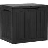 imageYITAHOME 100 Gallon Outdoor Storage Box Large Water Resistant Resin Deck Box Indoor Outdoor Lockable Storage Container for Patio Garden Cushions Tools Equipment TaupeBlack