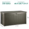 imageYITAHOME 100 Gallon Outdoor Storage Box Large Water Resistant Resin Deck Box Indoor Outdoor Lockable Storage Container for Patio Garden Cushions Tools Equipment TaupeLight Brown