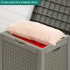 imageYITAHOME 100 Gallon Outdoor Storage Box Large Water Resistant Resin Deck Box Indoor Outdoor Lockable Storage Container for Patio Garden Cushions Tools Equipment TaupeBrown