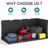 imageYITAHOME 100 Gallon Outdoor Storage Box Large Water Resistant Resin Deck Box Indoor Outdoor Lockable Storage Container for Patio Garden Cushions Tools Equipment TaupeBlack