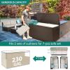 imageYITAHOME 100 Gallon Outdoor Storage Box Large Water Resistant Resin Deck Box Indoor Outdoor Lockable Storage Container for Patio Garden Cushions Tools Equipment TaupeDark Brown