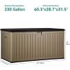 imageYITAHOME 100 Gallon Outdoor Storage Box Large Water Resistant Resin Deck Box Indoor Outdoor Lockable Storage Container for Patio Garden Cushions Tools Equipment TaupeBlackBrown