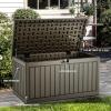 imageYITAHOME 100 Gallon Outdoor Storage Box Large Water Resistant Resin Deck Box Indoor Outdoor Lockable Storage Container for Patio Garden Cushions Tools Equipment TaupeLight Brown