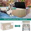 imageYITAHOME 100 Gallon Outdoor Storage Box Large Water Resistant Resin Deck Box Indoor Outdoor Lockable Storage Container for Patio Garden Cushions Tools Equipment TaupeBlackBrown