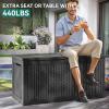 imageYITAHOME 100 Gallon Outdoor Storage Box Large Water Resistant Resin Deck Box Indoor Outdoor Lockable Storage Container for Patio Garden Cushions Tools Equipment TaupeBlack