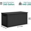 imageYITAHOME 100 Gallon Outdoor Storage Box Large Water Resistant Resin Deck Box Indoor Outdoor Lockable Storage Container for Patio Garden Cushions Tools Equipment TaupeBlack