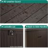 imageYITAHOME 100 Gallon Outdoor Storage Box Large Water Resistant Resin Deck Box Indoor Outdoor Lockable Storage Container for Patio Garden Cushions Tools Equipment TaupeDark Brown