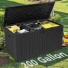 imageYITAHOME 100 Gallon Outdoor Storage Box Large Water Resistant Resin Deck Box Indoor Outdoor Lockable Storage Container for Patio Garden Cushions Tools Equipment TaupeGrayishBlack