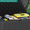 imageYITAHOME 100 Gallon Outdoor Storage Box Large Water Resistant Resin Deck Box Indoor Outdoor Lockable Storage Container for Patio Garden Cushions Tools Equipment TaupeBlack