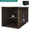 imageYITAHOME 100 Gallon Outdoor Storage Box Large Water Resistant Resin Deck Box Indoor Outdoor Lockable Storage Container for Patio Garden Cushions Tools Equipment TaupeDark Brown