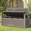 imageYITAHOME 100 Gallon Outdoor Storage Box Large Water Resistant Resin Deck Box Indoor Outdoor Lockable Storage Container for Patio Garden Cushions Tools Equipment TaupeBrown