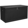 imageYITAHOME 100 Gallon Outdoor Storage Box Large Water Resistant Resin Deck Box Indoor Outdoor Lockable Storage Container for Patio Garden Cushions Tools Equipment TaupeBlack
