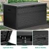 imageYITAHOME 100 Gallon Outdoor Storage Box Large Water Resistant Resin Deck Box Indoor Outdoor Lockable Storage Container for Patio Garden Cushions Tools Equipment TaupeBlack