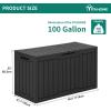 imageYITAHOME 100 Gallon Outdoor Storage Box Large Water Resistant Resin Deck Box Indoor Outdoor Lockable Storage Container for Patio Garden Cushions Tools Equipment TaupeBlack
