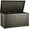 imageYITAHOME 100 Gallon Outdoor Storage Box Large Water Resistant Resin Deck Box Indoor Outdoor Lockable Storage Container for Patio Garden Cushions Tools Equipment TaupeLight Brown