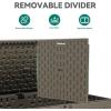 imageYITAHOME 100 Gallon Outdoor Storage Box Large Water Resistant Resin Deck Box Indoor Outdoor Lockable Storage Container for Patio Garden Cushions Tools Equipment TaupeLight Brown
