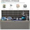 imageYITAHOME 100 Gallon Outdoor Storage Box Large Water Resistant Resin Deck Box Indoor Outdoor Lockable Storage Container for Patio Garden Cushions Tools Equipment TaupeTaupe