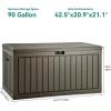 imageYITAHOME 100 Gallon Outdoor Storage Box Large Water Resistant Resin Deck Box Indoor Outdoor Lockable Storage Container for Patio Garden Cushions Tools Equipment TaupeLight Brown