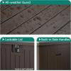 imageYITAHOME 100 Gallon Outdoor Storage Box Large Water Resistant Resin Deck Box Indoor Outdoor Lockable Storage Container for Patio Garden Cushions Tools Equipment TaupeDark Brown