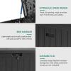 imageYITAHOME 100 Gallon Outdoor Storage Box Large Water Resistant Resin Deck Box Indoor Outdoor Lockable Storage Container for Patio Garden Cushions Tools Equipment TaupeBlack