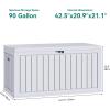 imageYITAHOME 100 Gallon Outdoor Storage Box Large Water Resistant Resin Deck Box Indoor Outdoor Lockable Storage Container for Patio Garden Cushions Tools Equipment TaupeWhite