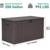 imageYITAHOME 100 Gallon Outdoor Storage Box Large Water Resistant Resin Deck Box Indoor Outdoor Lockable Storage Container for Patio Garden Cushions Tools Equipment TaupeBrown