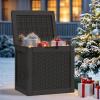 imageYITAHOME 100 Gallon Outdoor Storage Box Large Water Resistant Resin Deck Box Indoor Outdoor Lockable Storage Container for Patio Garden Cushions Tools Equipment TaupeBlack