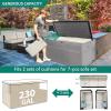 imageYITAHOME 100 Gallon Outdoor Storage Box Large Water Resistant Resin Deck Box Indoor Outdoor Lockable Storage Container for Patio Garden Cushions Tools Equipment TaupeLight Gray