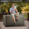 imageYITAHOME 100 Gallon Outdoor Storage Box Large Water Resistant Resin Deck Box Indoor Outdoor Lockable Storage Container for Patio Garden Cushions Tools Equipment TaupeLight Brown