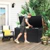 imageYITAHOME 100 Gallon Outdoor Storage Box Large Water Resistant Resin Deck Box Indoor Outdoor Lockable Storage Container for Patio Garden Cushions Tools Equipment TaupeBlack