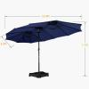 imageYITAHOME 10FT Patio Umbrella Push Button Tilt and Crank Adjustment Market Table Umbrella 8 Sturdy Ribs Aluminum Outdoor Umbrella UV Resistant for Garden Deck Beach Khaki Not Base IncludedNavy Blue