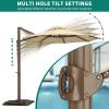 imageYITAHOME 10FT Patio Umbrella Push Button Tilt and Crank Adjustment Market Table Umbrella 8 Sturdy Ribs Aluminum Outdoor Umbrella UV Resistant for Garden Deck Beach Khaki Not Base IncludedBeige
