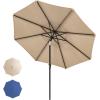imageYITAHOME 10FT Patio Umbrella Push Button Tilt and Crank Adjustment Market Table Umbrella 8 Sturdy Ribs Aluminum Outdoor Umbrella UV Resistant for Garden Deck Beach Khaki Not Base IncludedKhaki