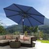 imageYITAHOME 10FT Patio Umbrella Push Button Tilt and Crank Adjustment Market Table Umbrella 8 Sturdy Ribs Aluminum Outdoor Umbrella UV Resistant for Garden Deck Beach Khaki Not Base IncludedNavy Blue
