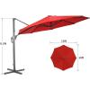imageYITAHOME 10FT Patio Umbrella Push Button Tilt and Crank Adjustment Market Table Umbrella 8 Sturdy Ribs Aluminum Outdoor Umbrella UV Resistant for Garden Deck Beach Khaki Not Base IncludedClaretred