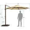 imageYITAHOME 10FT Patio Umbrella Push Button Tilt and Crank Adjustment Market Table Umbrella 8 Sturdy Ribs Aluminum Outdoor Umbrella UV Resistant for Garden Deck Beach Khaki Not Base IncludedBeige