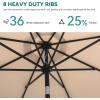 imageYITAHOME 10FT Patio Umbrella Push Button Tilt and Crank Adjustment Market Table Umbrella 8 Sturdy Ribs Aluminum Outdoor Umbrella UV Resistant for Garden Deck Beach Khaki Not Base IncludedKhaki