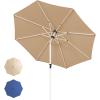 imageYITAHOME 10FT Patio Umbrella Push Button Tilt and Crank Adjustment Market Table Umbrella 8 Sturdy Ribs Aluminum Outdoor Umbrella UV Resistant for Garden Deck Beach Khaki Not Base IncludedKhaki