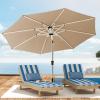 imageYITAHOME 10FT Patio Umbrella Push Button Tilt and Crank Adjustment Market Table Umbrella 8 Sturdy Ribs Aluminum Outdoor Umbrella UV Resistant for Garden Deck Beach Khaki Not Base IncludedKhaki