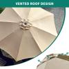 imageYITAHOME 10FT Patio Umbrella Push Button Tilt and Crank Adjustment Market Table Umbrella 8 Sturdy Ribs Aluminum Outdoor Umbrella UV Resistant for Garden Deck Beach Khaki Not Base IncludedBeige